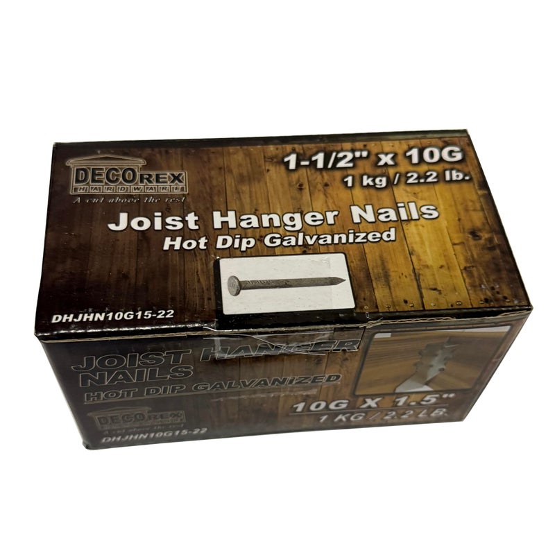 Decorex Hardware 1 1/2" x 10G Joist Hanger Nails | Hot Dip Galvanized Steel | 2.2lb / 1kg per Box - Image 3
